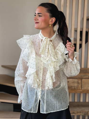 Chemisier à Coeurs Meriem - Beige