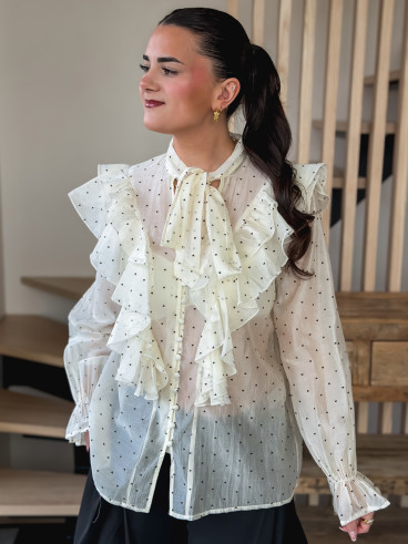 Chemisier à Coeurs Meriem - Beige