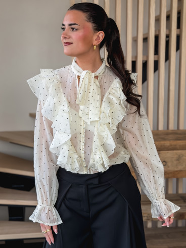 Chemisier à Coeurs Meriem - Beige