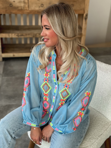 Chemisier Bassora - Bleu