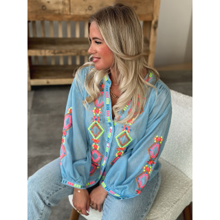 Chemisier Bassora - Bleu