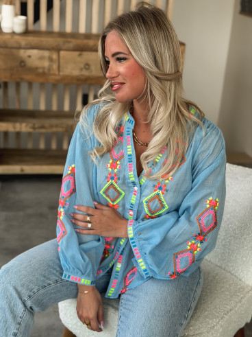 Chemisier Bassora - Bleu