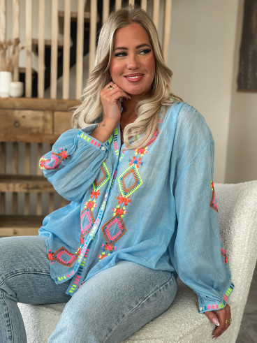 Chemisier Bassora - Bleu