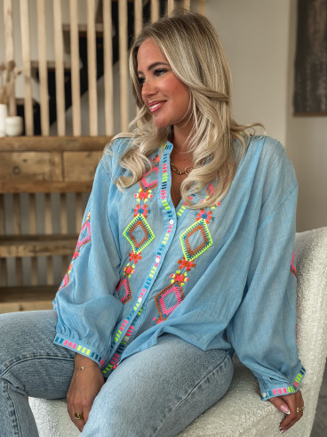 Chemisier Bassora - Bleu