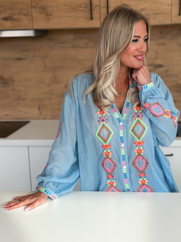 Chemisier Bassora - Bleu