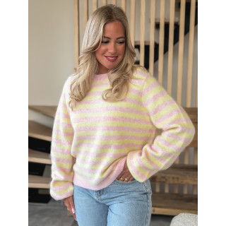 Pull ligné Gretel - Rose/Jaune