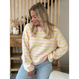 Pull ligné Gretel - Rose/Jaune