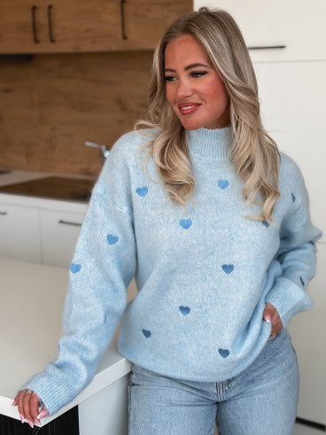 Pull à motifs Barie - Bleu ciel