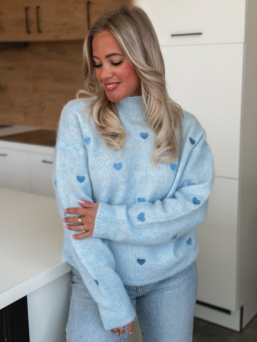 Pull à motifs Barie - Bleu ciel