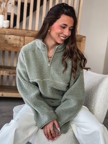 Pull teddy Nallia - Kaki Pull teddy Nallia - Kaki