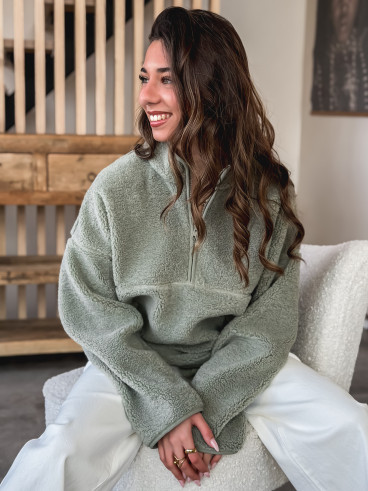 Pull teddy Nallia - Kaki Pull teddy Nallia - Kaki