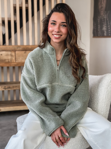 Pull teddy Nallia - Kaki Pull teddy Nallia - Kaki