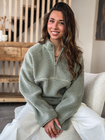 Pull teddy Nallia - Kaki Pull teddy Nallia - Kaki