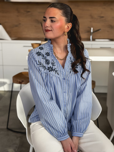 Chemise lignée Elona - Bleu Chemise lignée Elona - Bleu