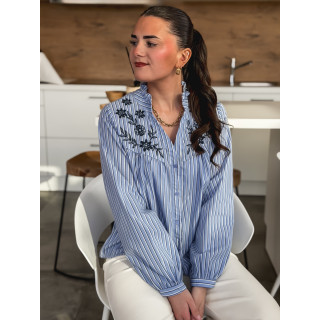 Chemise lignée Elona - Bleu