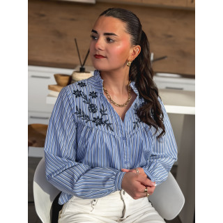 Chemise lignée Elona - Bleu