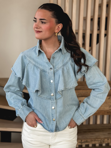 Chemisier en jeans Cathel - Bleu clair
