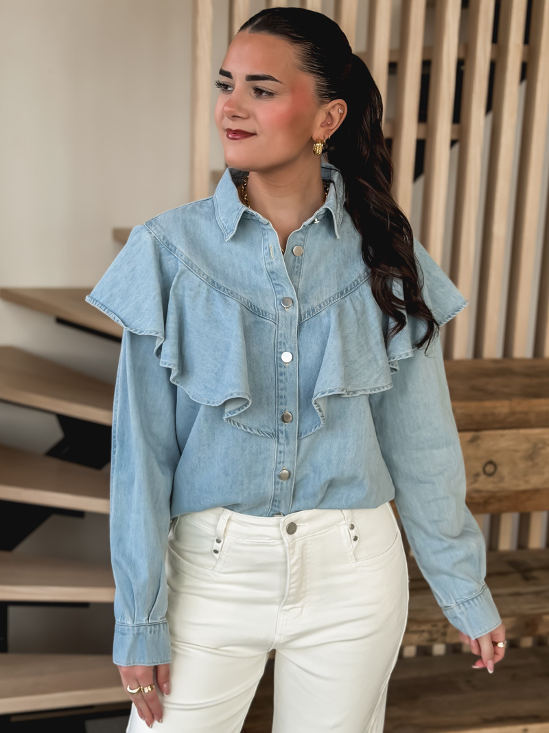 Chemisier en jeans Cathel - Bleu clair