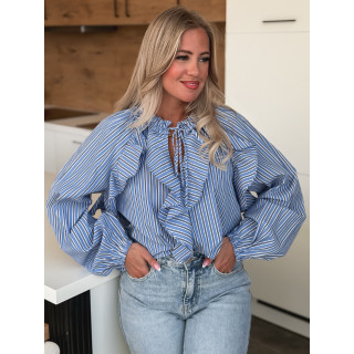 Chemisier ligné Omaya - Bleu