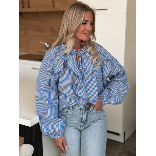 Chemisier ligné Omaya - Bleu