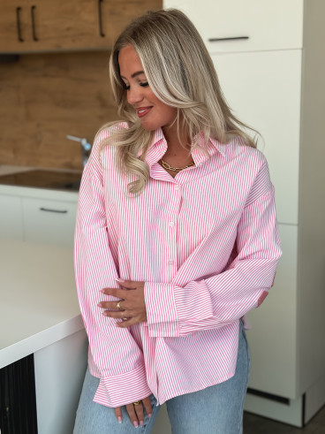 Chemise lignée Pasadena - Rose/Blanc