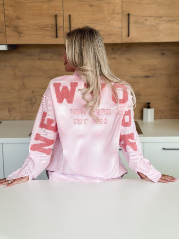 Chemise lignée Pasadena - Rose/Blanc