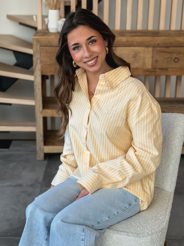 Chemise lignée Carola - Jaune/Blanc