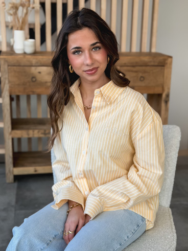 Chemise lignée Carola - Jaune/Blanc