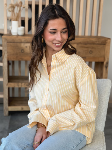 Chemise lignée Carola - Jaune/Blanc