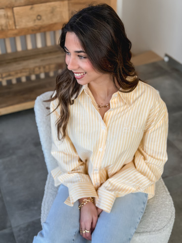 Chemise lignée Carola - Jaune/Blanc