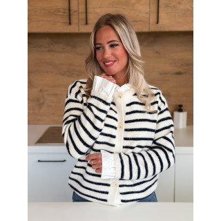 Gilet Ligné Malizia - Ecru