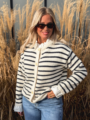 Gilet Ligné Malizia - Ecru Gilet Ligné Malizia - Ecru