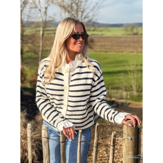 Gilet Ligné Malizia - Ecru