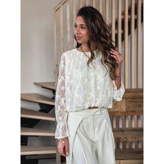 Blouse en dentelle Bérénice - Crème