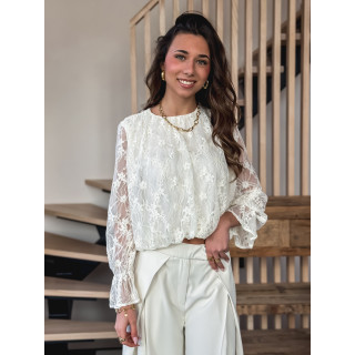 Blouse en dentelle Bérénice - Crème