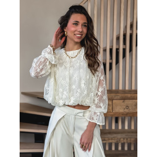 Blouse en dentelle Bérénice - Crème