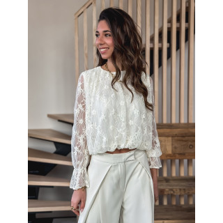 Blouse en dentelle Bérénice - Crème