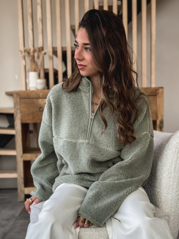 Pull teddy Nallia - Kaki Pull teddy Nallia - Kaki