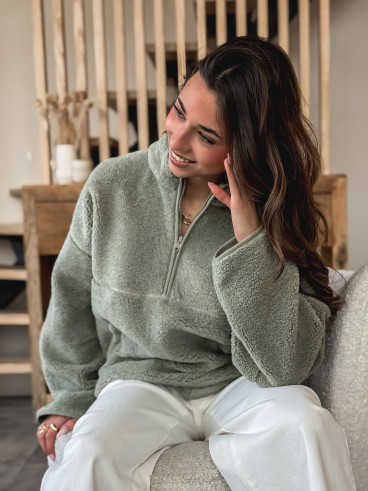 Pull teddy Nallia - Kaki Pull teddy Nallia - Kaki