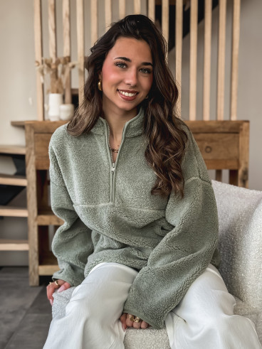 Pull teddy Nallia - Kaki Pull teddy Nallia - Kaki