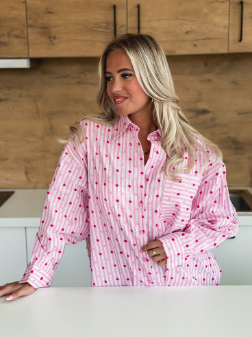 Chemise lignée Alméria - Rose