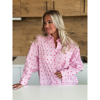 Chemise lignée Alméria - Rose