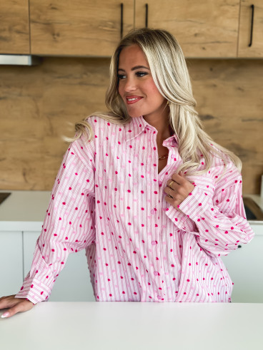 Chemise lignée Alméria - Rose