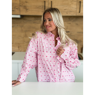 Chemise lignée Alméria - Rose