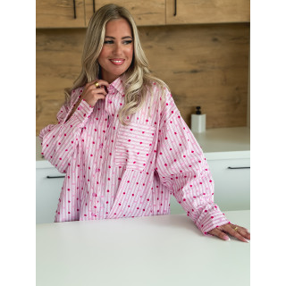 Chemise lignée Alméria - Rose