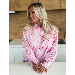 Chemise lignée Alméria - Rose