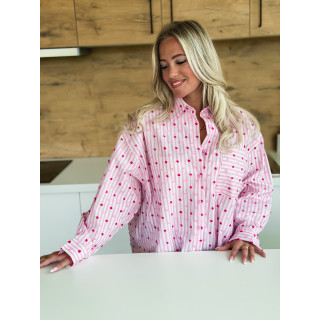 Chemise lignée Alméria - Rose