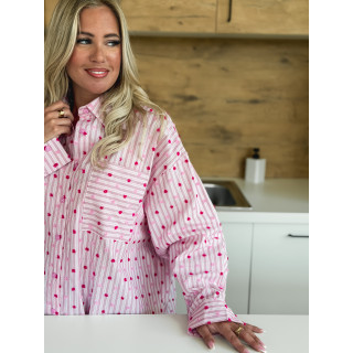 Chemise lignée Alméria - Rose