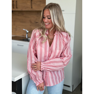 Chemise lignée Fénella - Rose