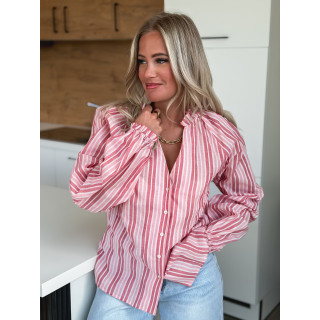 Chemise lignée Fénella - Rose